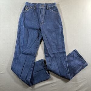 Vintage Wrangler Dark Wash Straight Leg Jeans Cotton Denim Regular Fit Jr 11